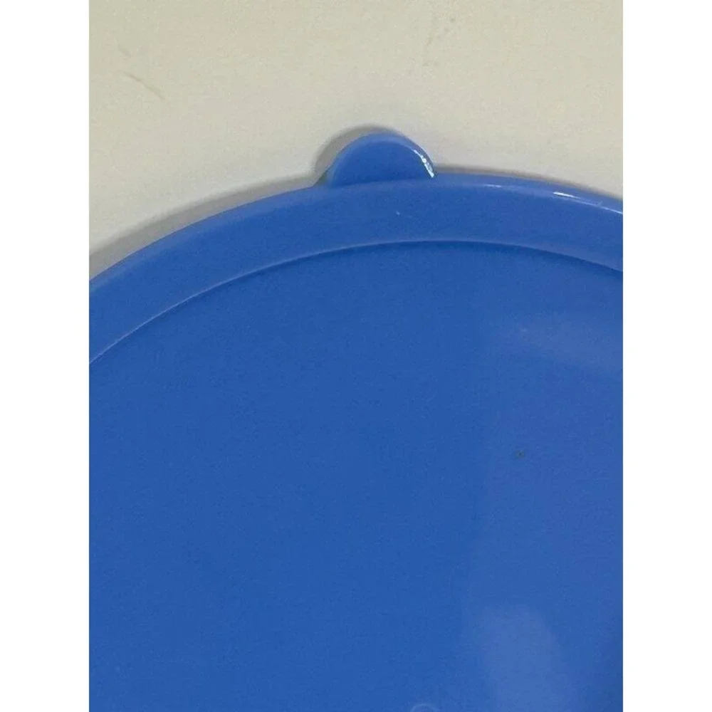 Libby VanderPloeg Anthropologie Melamine Bowl Blue Lid Floral Garden